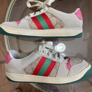 Gucci Screener GG Motif Women's Sneakers Butter color Red  Sz 8 $1000